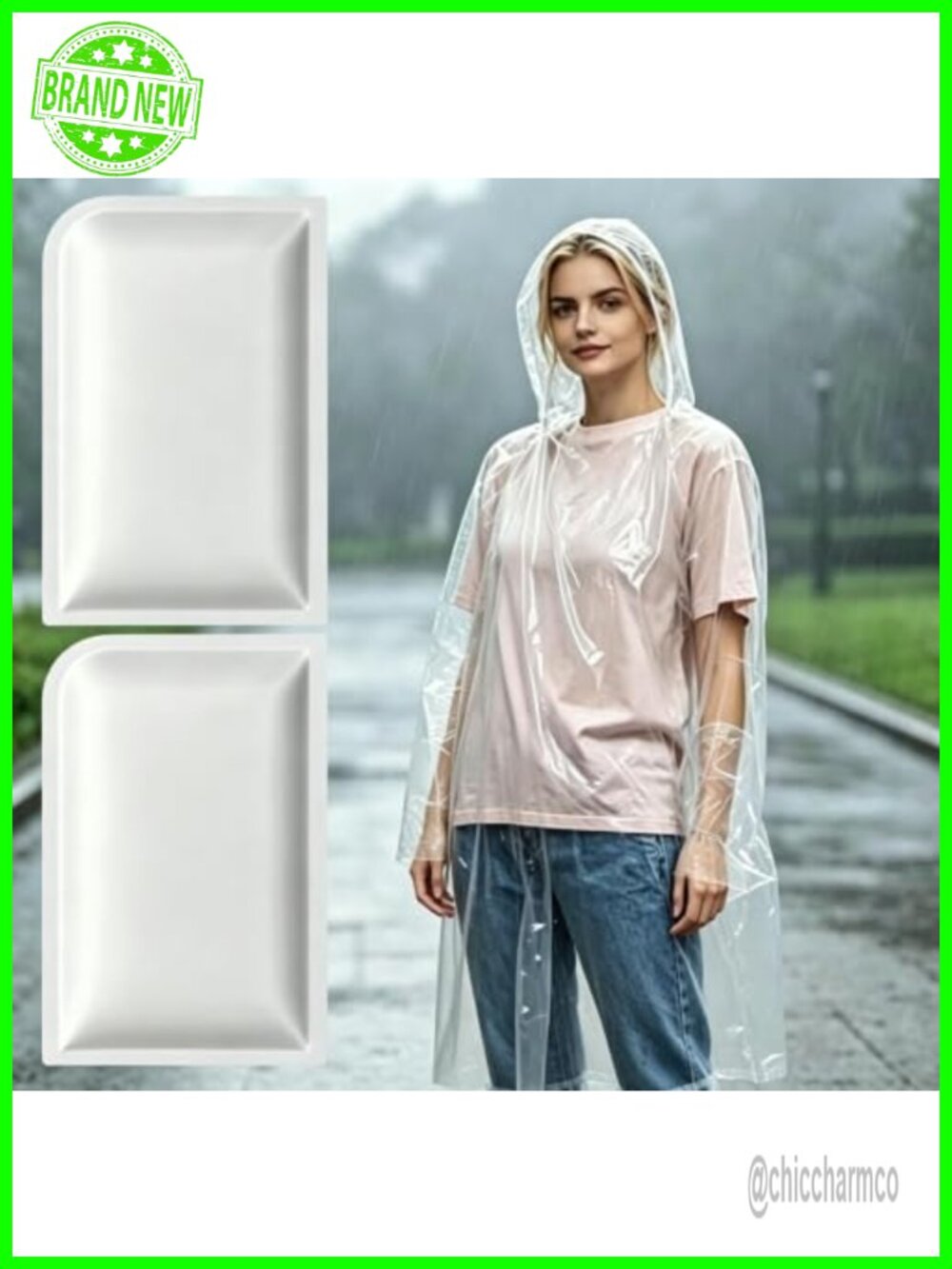 2 Pack Disposable Rain Ponchos for Adults Waterproof Raincoat with Hood